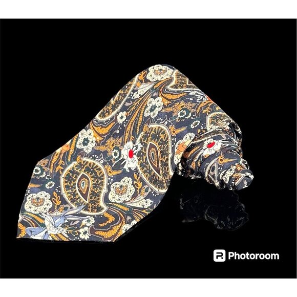Looney Tunes Mania Mens Necktie Blue Paisley 1994 Cartoon Sylvester Coyote Bugs - Picture 6 of 13